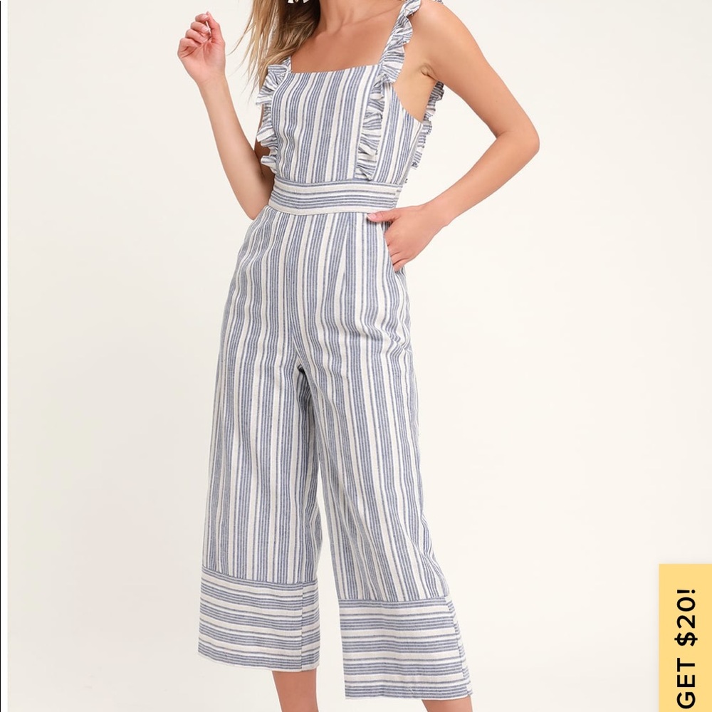 Lulus stripped culotte jumper